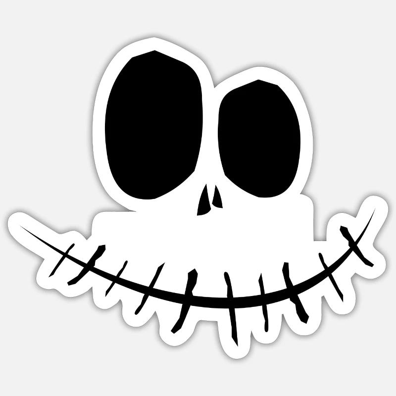 Visage de citrouille Halloween - Sticker taille S (10 x 10 cm) - blanc mat