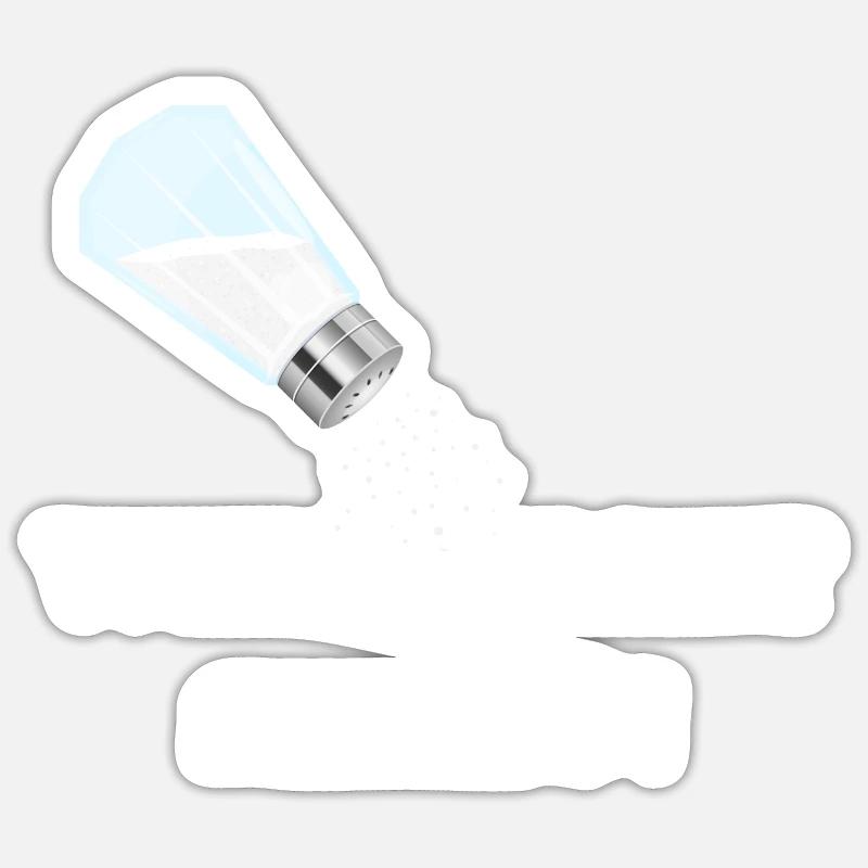 WERD NICHT SALZIG GAMING TSHIRT - Sticker Größe S (10 x 10 cm) - Mattweiß