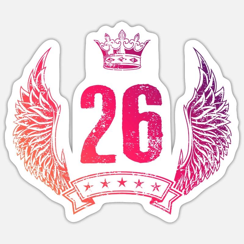 26 Couronne numérique - Sticker taille S (10 x 10 cm) - blanc mat