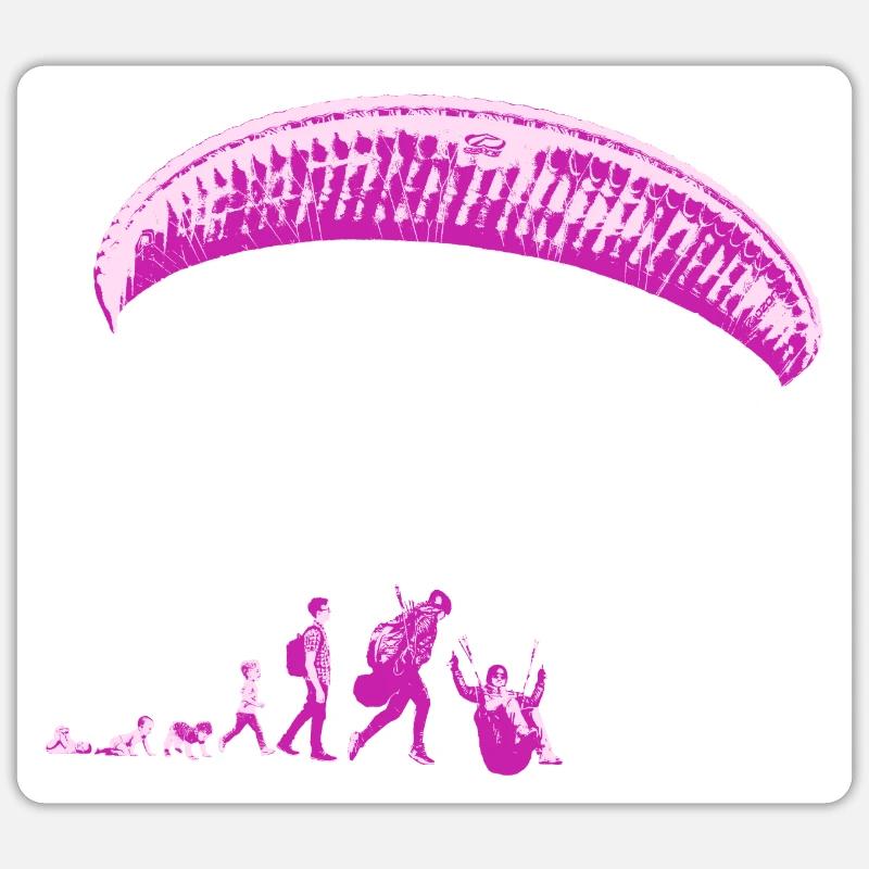 Paragliding Evolution - Sticker Größe S (10 x 10 cm) - Mattweiß