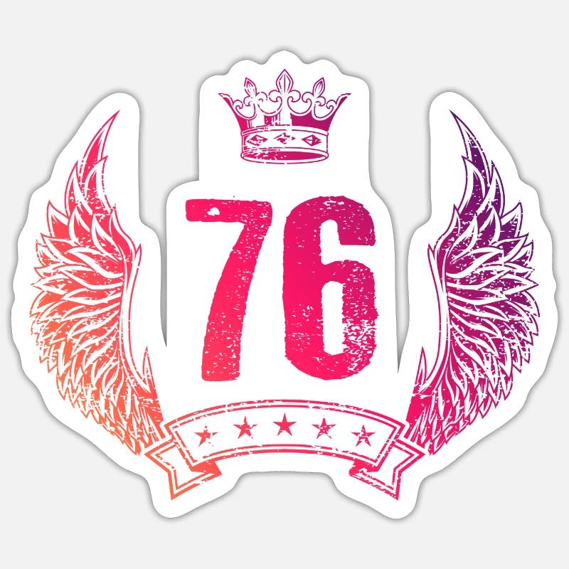 76 Couronne numérique - Sticker taille S (10 x 10 cm) - blanc mat