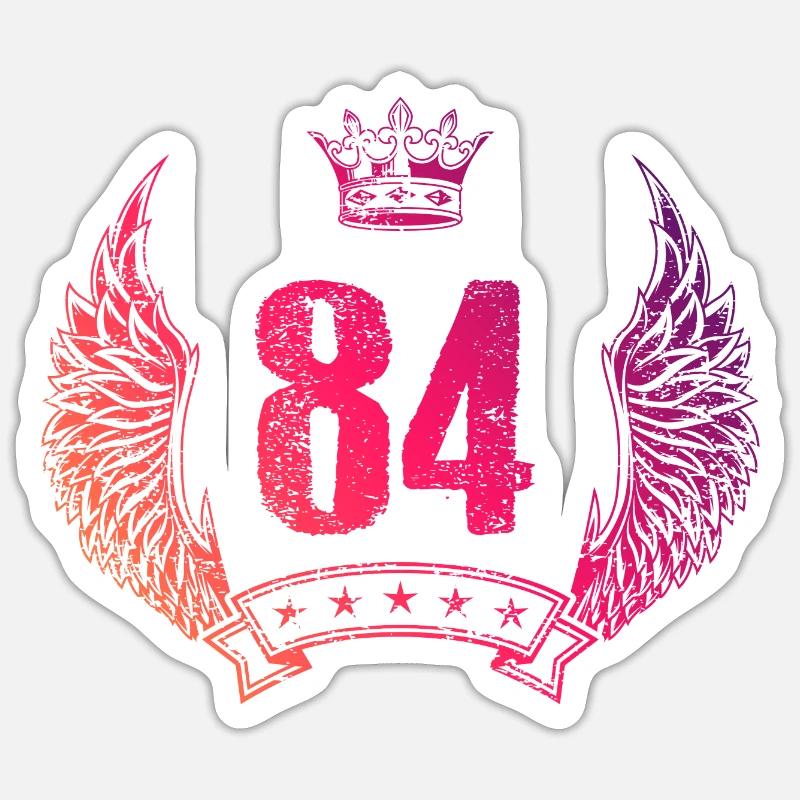 84 Couronne numérique - Sticker taille S (10 x 10 cm) - blanc mat