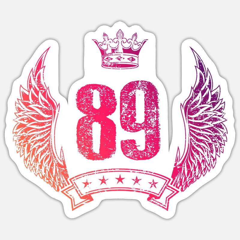89 Couronne de numéros - Sticker taille S (10 x 10 cm) - blanc mat