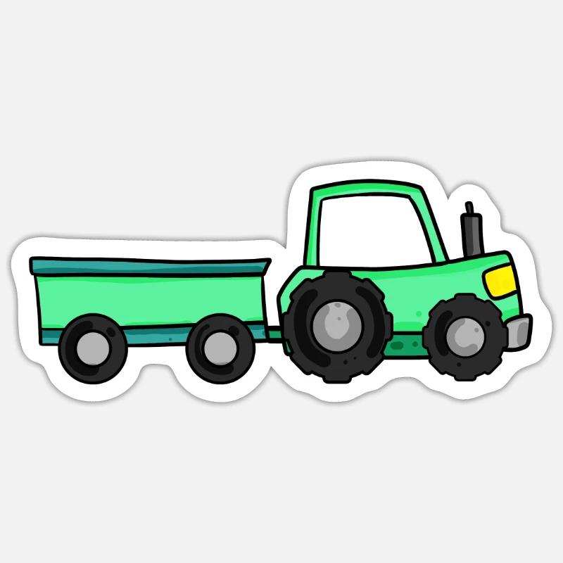 Tractor with trailer Sticker size S (10 x 10 cm)