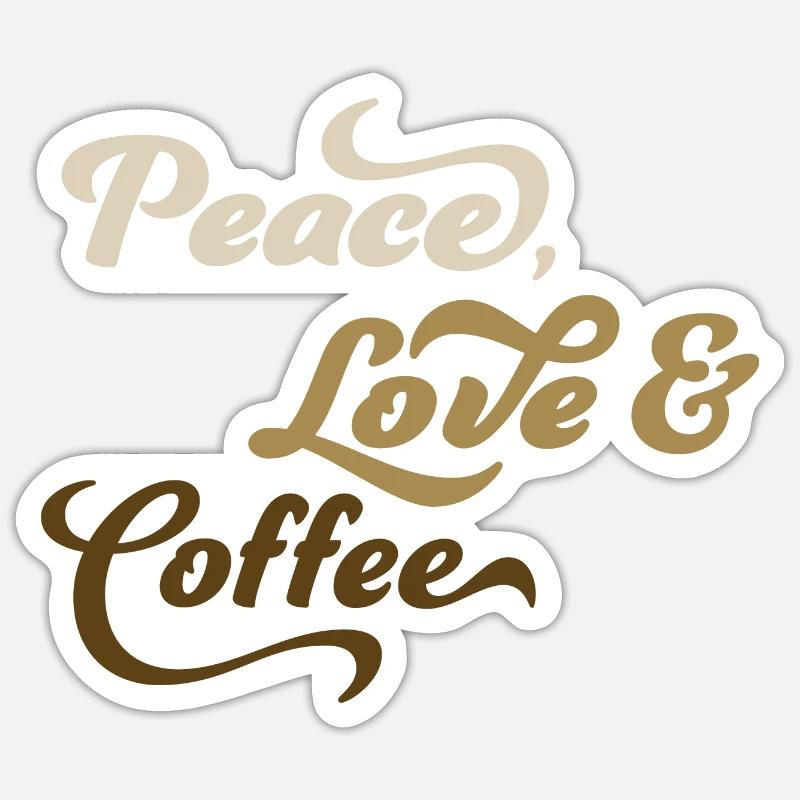 Kaffee - Sticker Größe S (10 x 10 cm) - Mattweiß