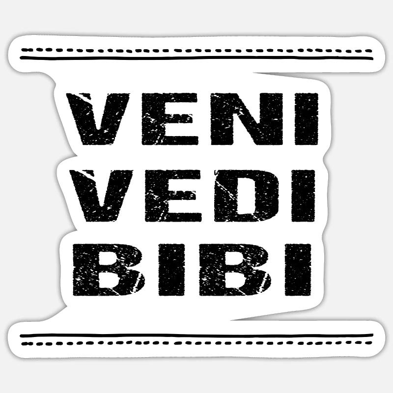Veni Vedi Bibi - Sticker taille S (10 x 10 cm) - blanc mat