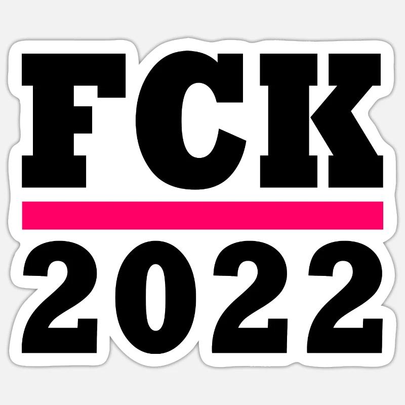 Fck 2022 - Sticker taille S (10 x 10 cm) - blanc mat