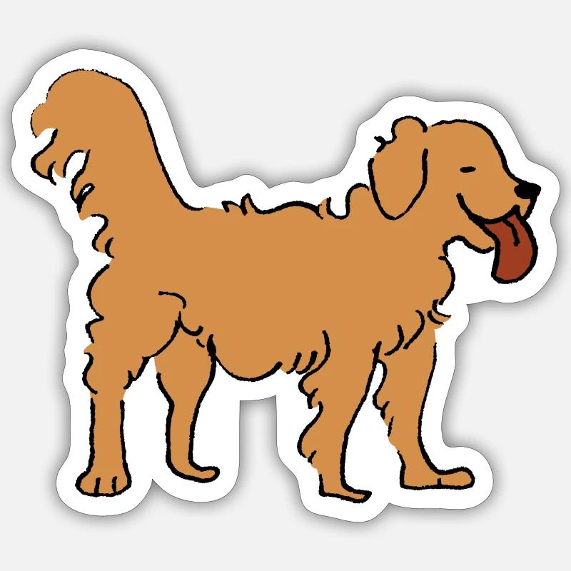 Golden Retriever - Sticker Größe S (10 x 10 cm) - Mattweiß