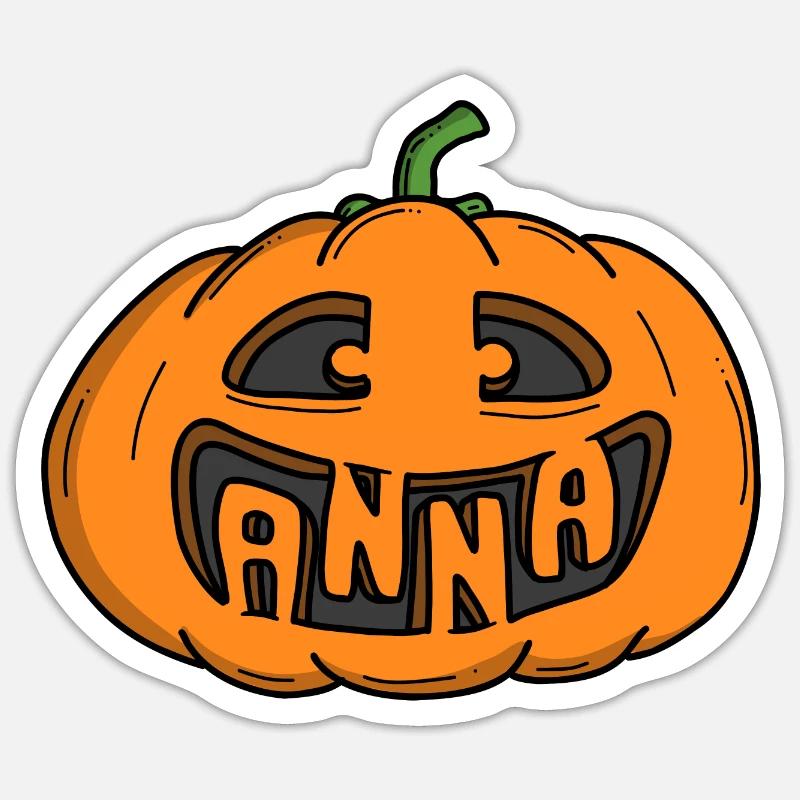 Anna Halloween Pumpkin - Sticker size S (10 x 10 cm) - white matte