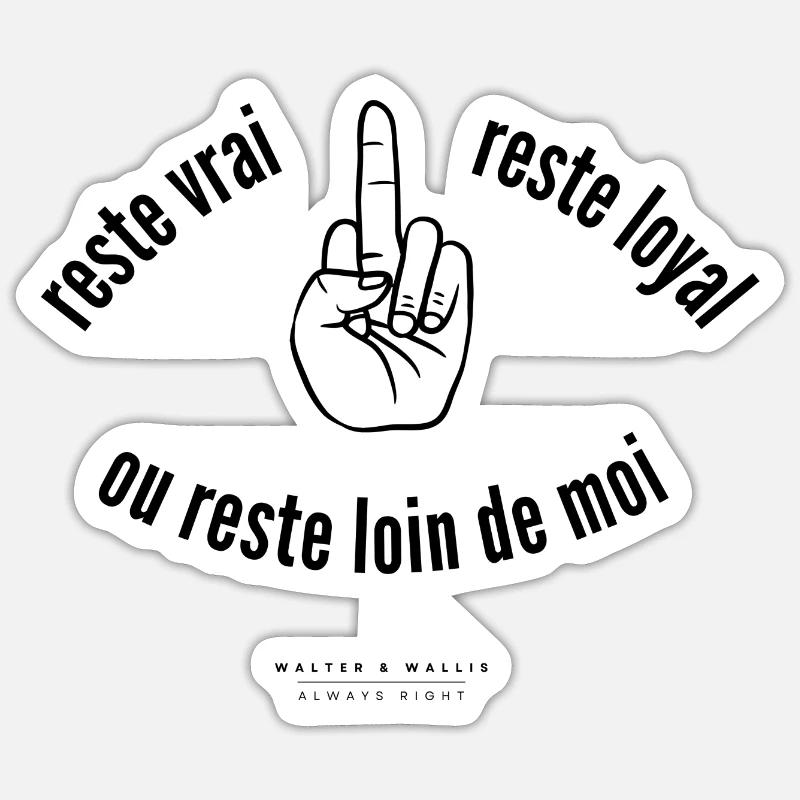 Walter & Wallis - Psy 7 - Sticker taille S (10 x 10 cm) - blanc mat