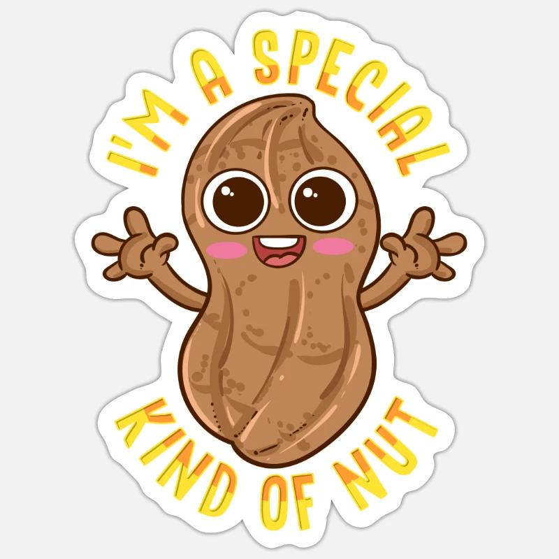 Sarcastique cacahuète type spécial de noix Sarcasme cadeau - Sticker taille S (10 x 10 cm) - blanc mat