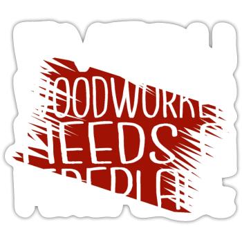 Woodworker Fun Forestry Union T-shirts de charpentier - Sticker taille S (10 x 10 cm) - blanc mat - Devant