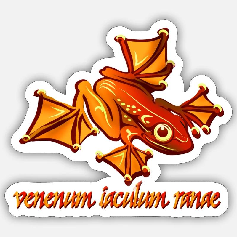 Giftfrosch rot Sticker Größe S (10 x 10 cm)
