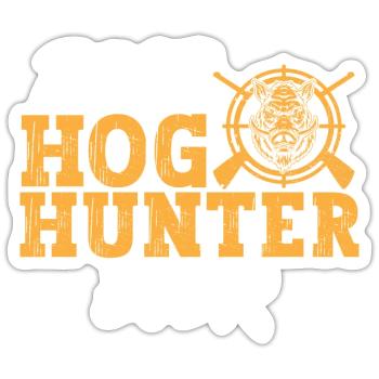 Wild boar hunting hunter wild boar - Sticker size S (10 x 10 cm) - white matte - Front