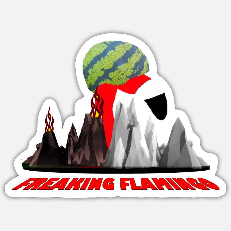 FF Volcano Mountains - Sticker Größe S (10 x 10 cm) - Mattweiß