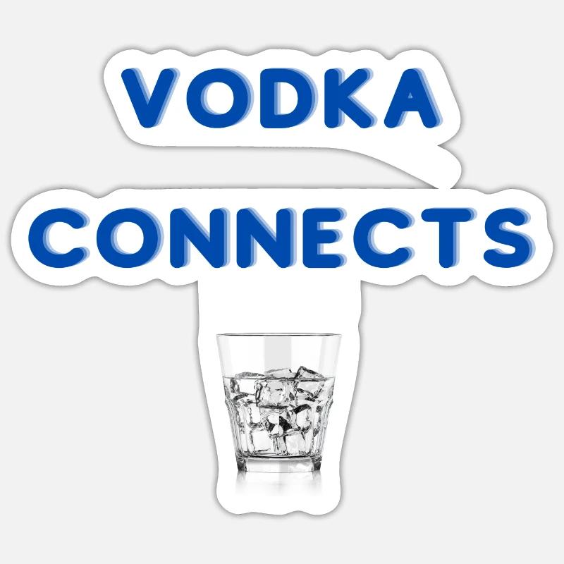 vodka conncects - Sticker Größe S (10 x 10 cm) - Mattweiß