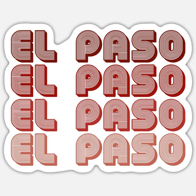 El Paso Block Letters Grid - Sticker Größe S (10 x 10 cm) - Mattweiß
