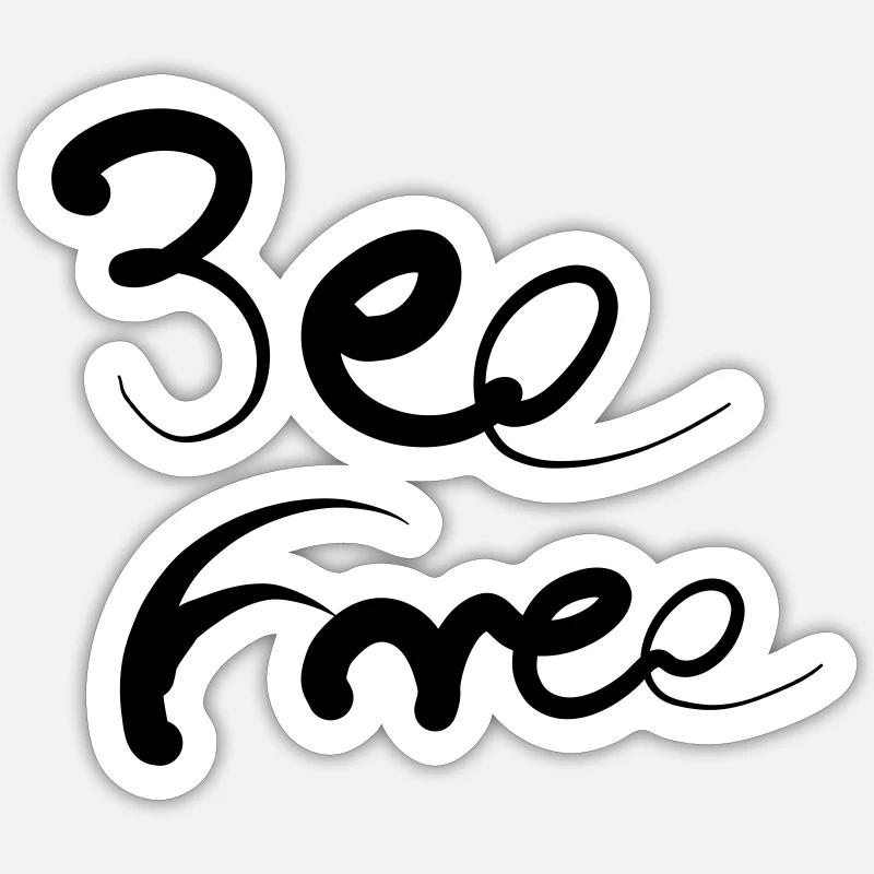 Bee Free - Sticker Größe S (10 x 10 cm) - Mattweiß