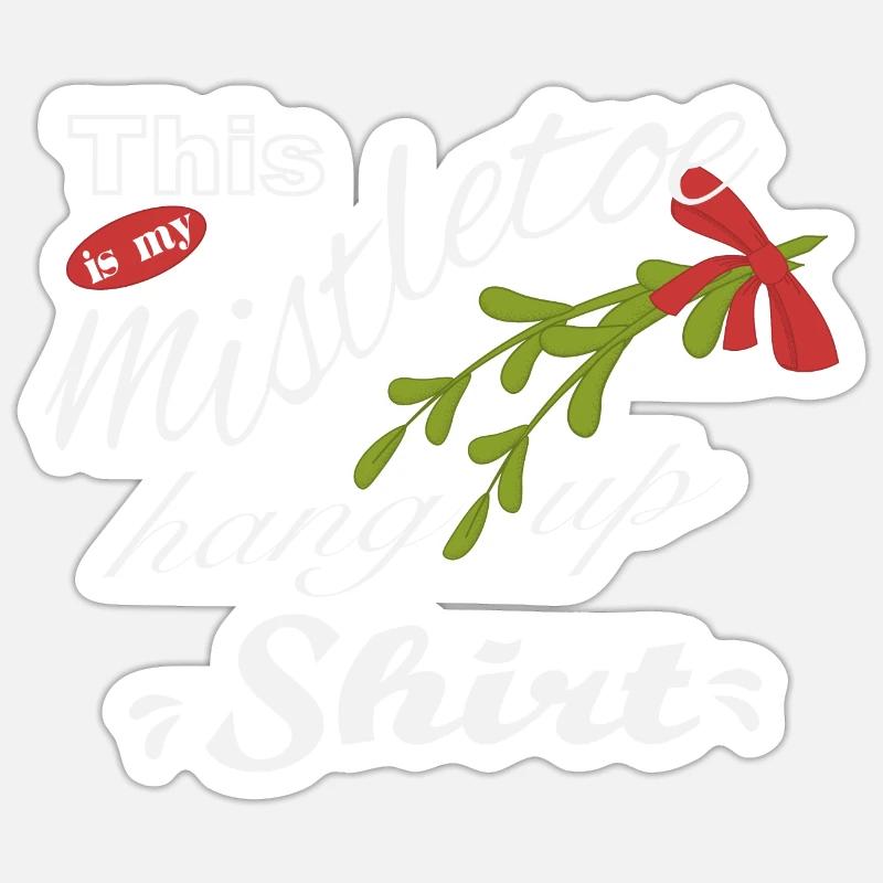 Chemise suspendue au gui - Sticker taille S (10 x 10 cm) - blanc mat