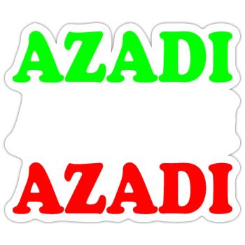 Azadi - Sticker Größe S (10 x 10 cm) - Mattweiß - Vorne