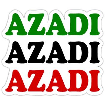 Azadi - Sticker taille S (10 x 10 cm) - blanc mat - Devant