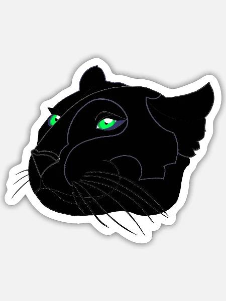 Head of Black Panther - Sticker Größe S (10 x 10 cm) - Mattweiß