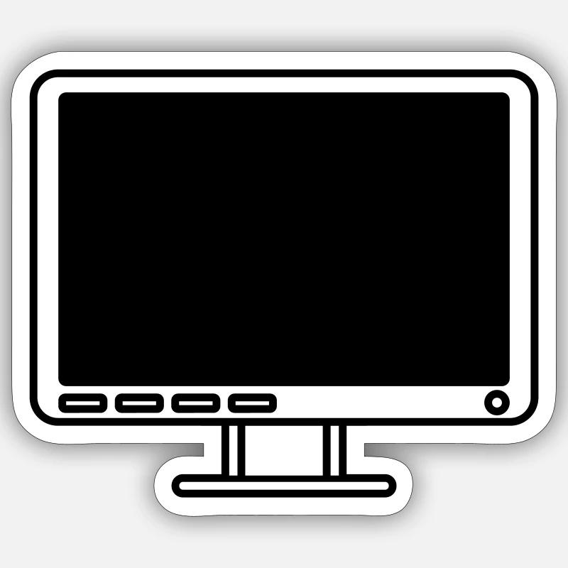 Screen Display Computer Icon - Sticker size S (10 x 10 cm) - white matte