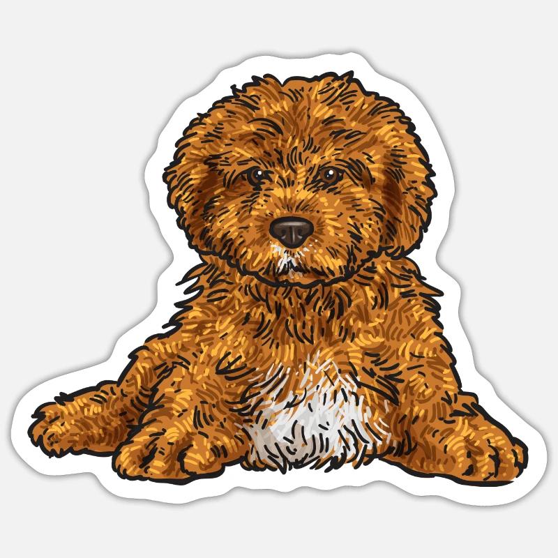 Cavapoo Capoodle Cavoodle Chien Cadeau Sticker taille S (10 x 10 cm)