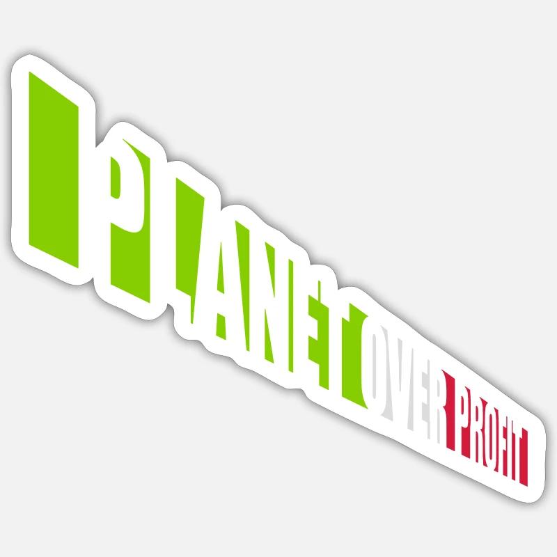 planet over profit quote - Sticker size S (10 x 10 cm) - white matte