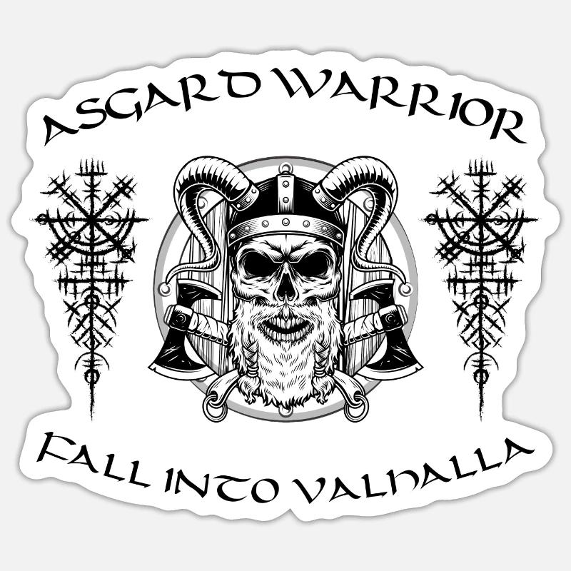 Asgard Warrior - Sticker size S (10 x 10 cm) - white matte