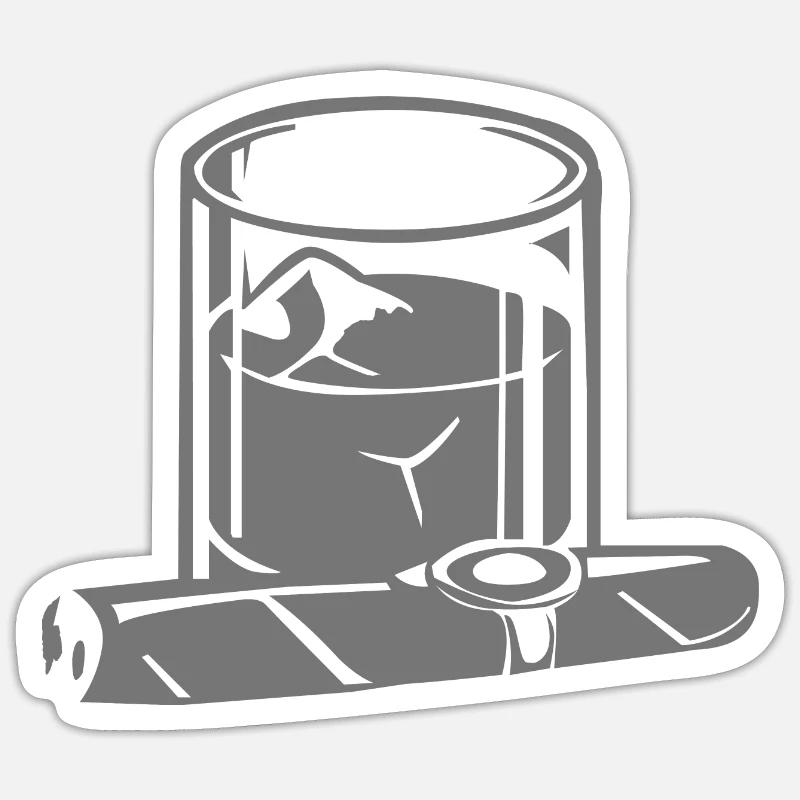 Cigar - Sticker size S (10 x 10 cm) - white matte