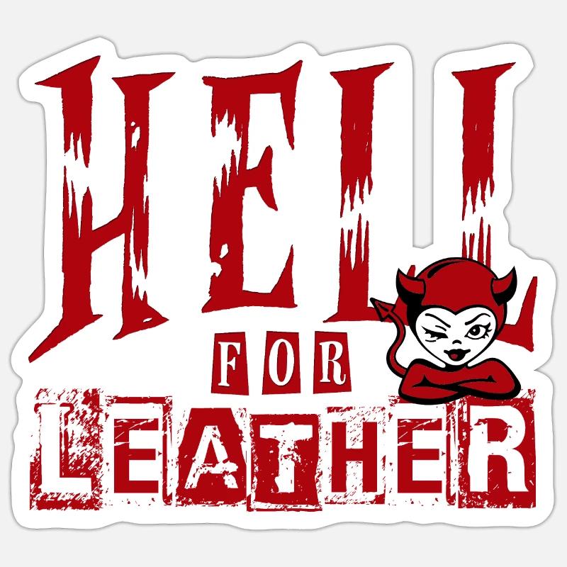 hell for leather - Sticker size S (10 x 10 cm) - white matte