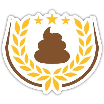 Scheiße Haufen Lorbeerkranz Sterne - Sticker Größe S (10 x 10 cm) - Mattweiß - Vorne