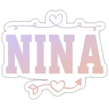Nina - Sticker Größe S (10 x 10 cm) - Mattweiß - Vorne