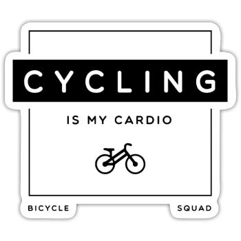 Cycling as Cardio Environment Bicycle Nature - Sticker size S (10 x 10 cm) - white matte - Front