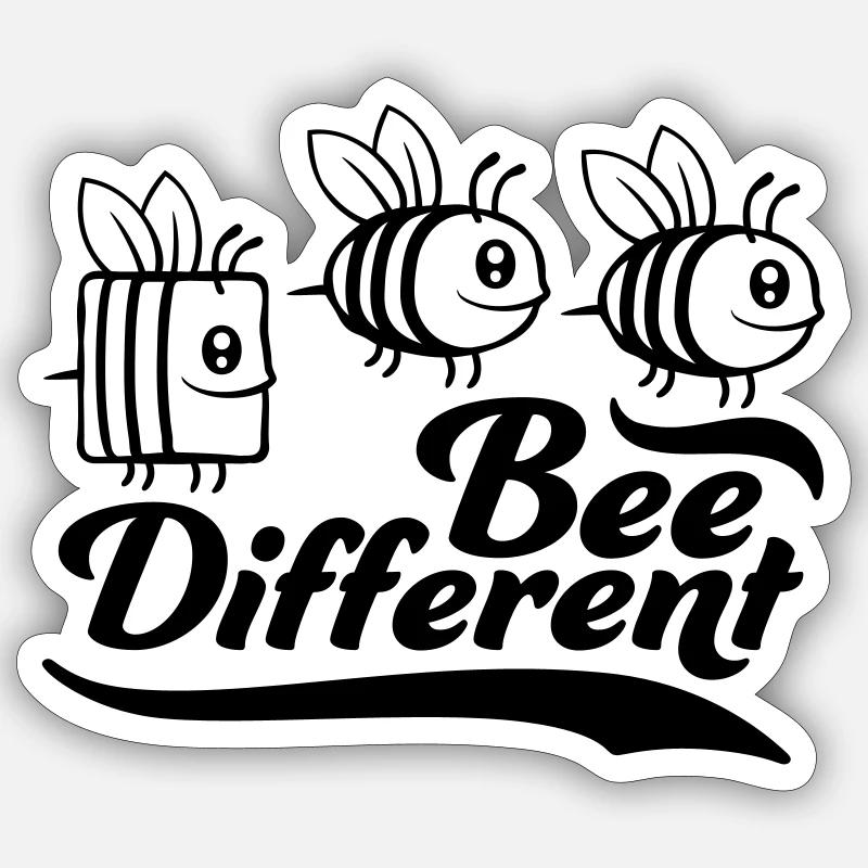 bee different saying quote - Sticker size S (10 x 10 cm) - white matte