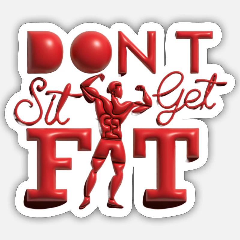 Restez en forme - Sticker taille S (10 x 10 cm) - blanc mat