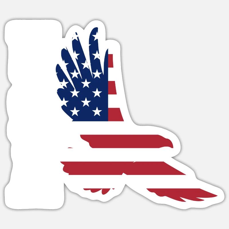 Eagle États-Unis - Sticker taille S (10 x 10 cm) - blanc mat
