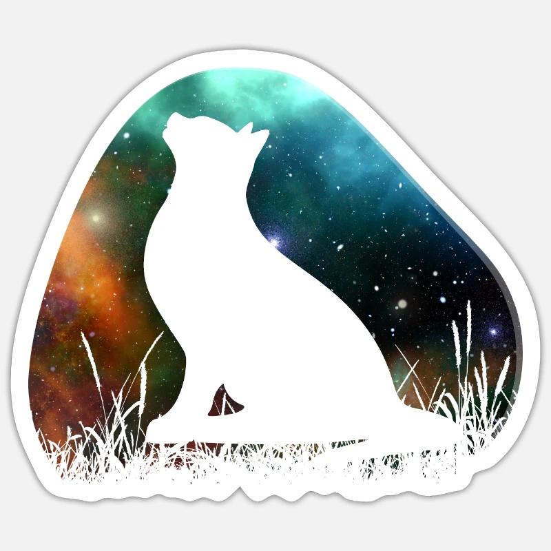 Galaxy Space Cat - Sticker size S (10 x 10 cm) - white matte