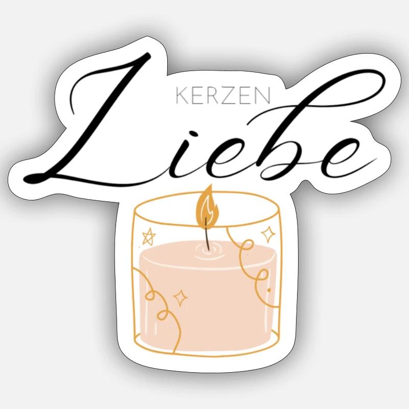 Kerzenliebe - Sticker Größe S (10 x 10 cm) - Mattweiß