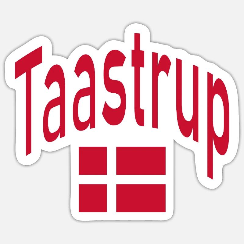 Drapeau du Taastrup Danemark Sticker taille S (10 x 10 cm)