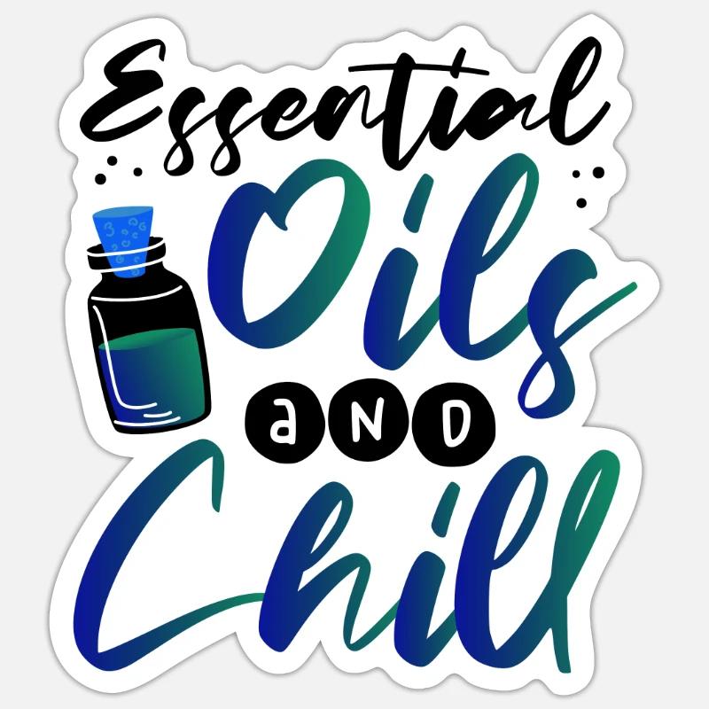 Ätherische Öle und ätherische Kälteöle Sticker Größe S (10 x 10 cm)