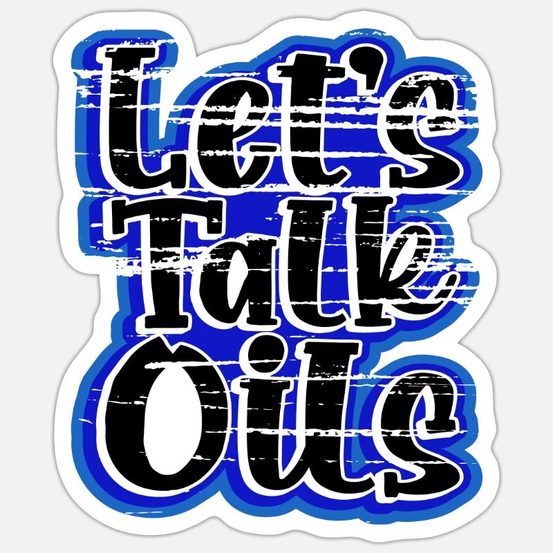 Ätherische Öle Geschenk lassen Sie uns reden Öle Spaß Essential Sticker Größe S (10 x 10 cm)