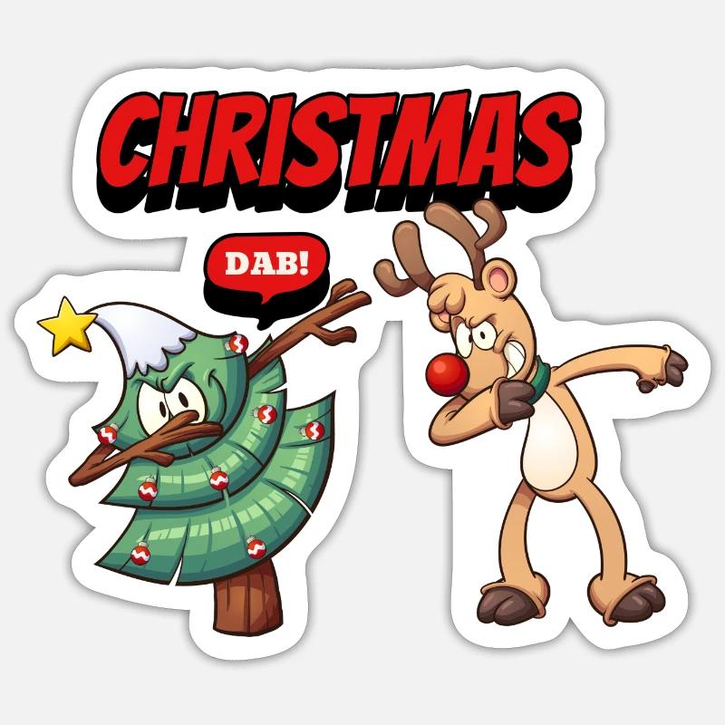 Christmas dab - Sticker Größe S (10 x 10 cm) - Mattweiß