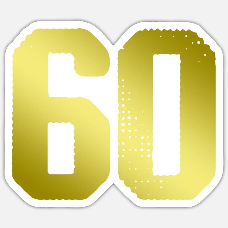 Maillot 60 numéros - Sticker taille S (10 x 10 cm) - blanc mat