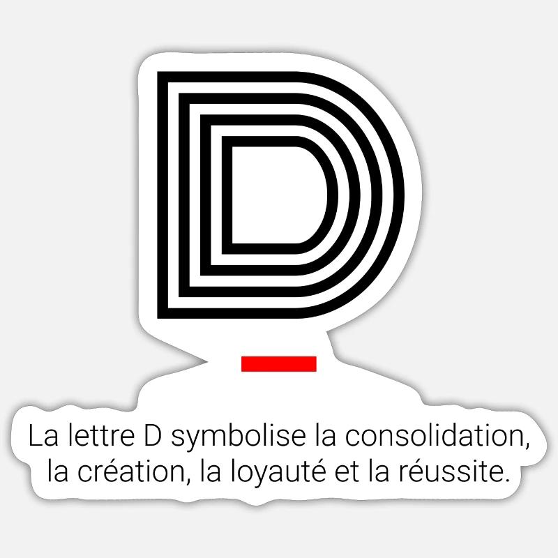 Lettre D - Sticker taille S (10 x 10 cm) - blanc mat