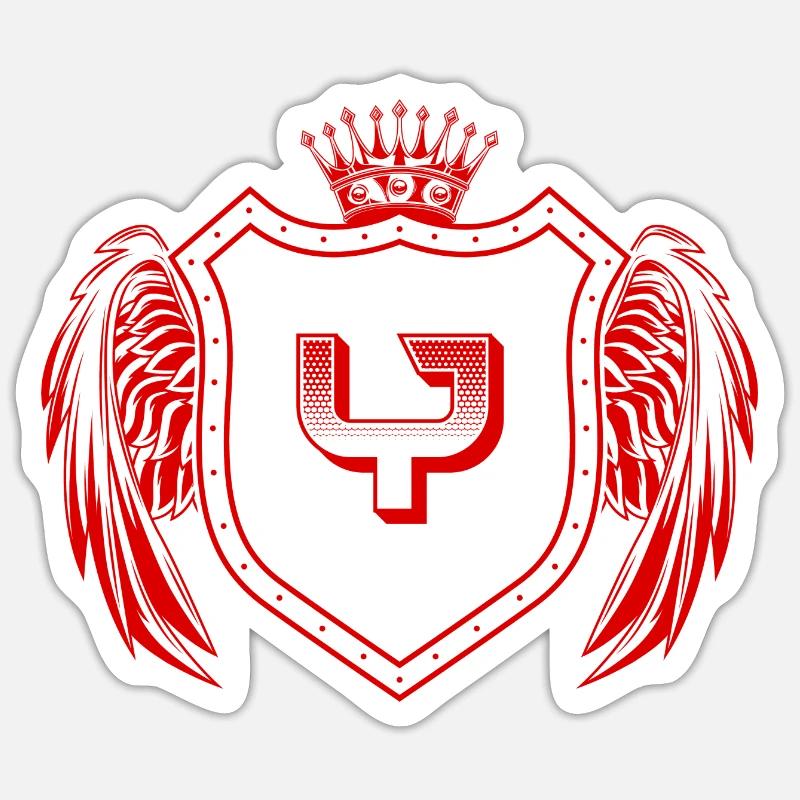 Y Buchstabe Wappen - Sticker Größe S (10 x 10 cm) - Mattweiß