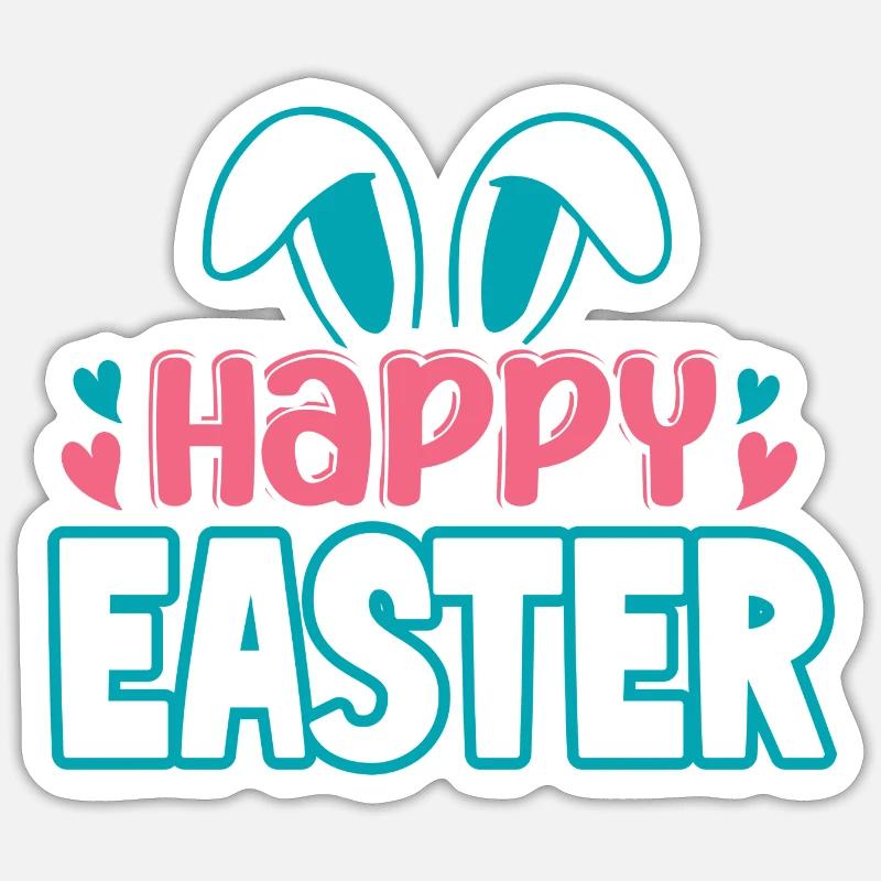 Happy Easter - Sticker Größe S (10 x 10 cm) - Mattweiß
