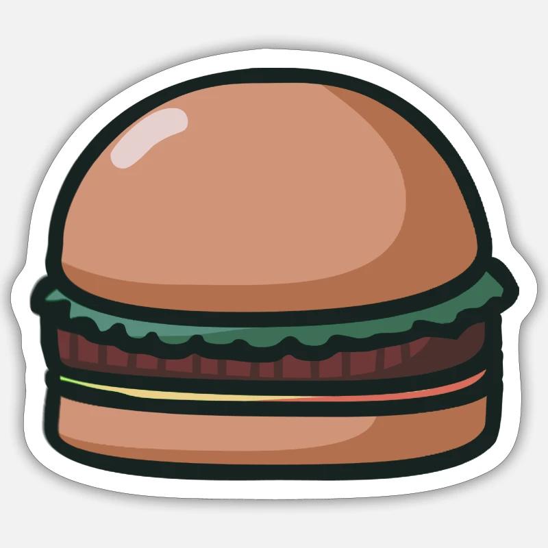 BURGER CLASSICO - Sticker taille S (10 x 10 cm) - blanc mat