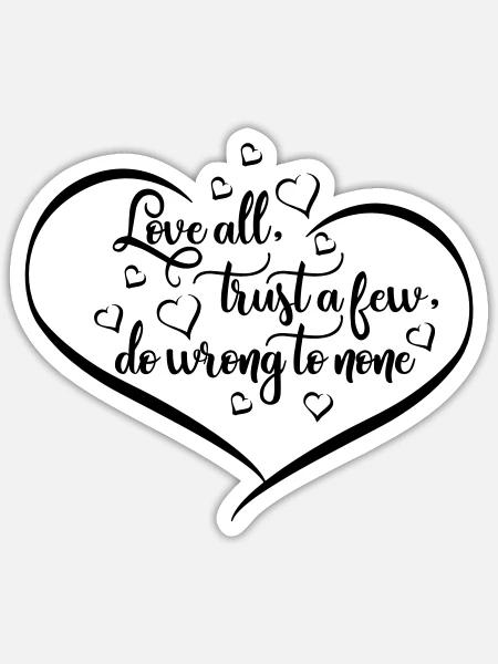 Love ALL - Sticker Größe S (10 x 10 cm) - Mattweiß